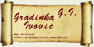 Gradinka Ivović vizit kartica